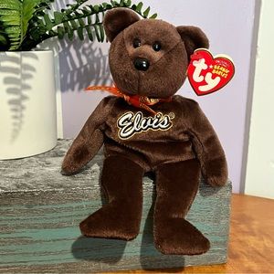 Elvis Presley 2007 Beanie Baby Bear Collection Coco Presley Reese Chocolate